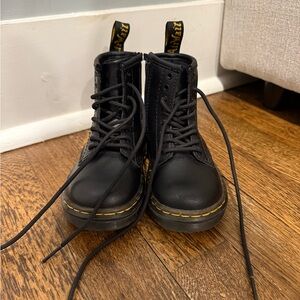 Dr. Martens Kids Black Leather Boots